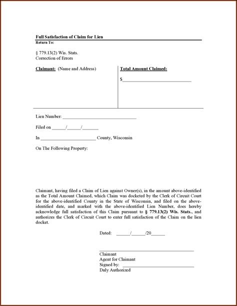 Notice Of Intent To File Lien Form Wisconsin Form Resume Examples 