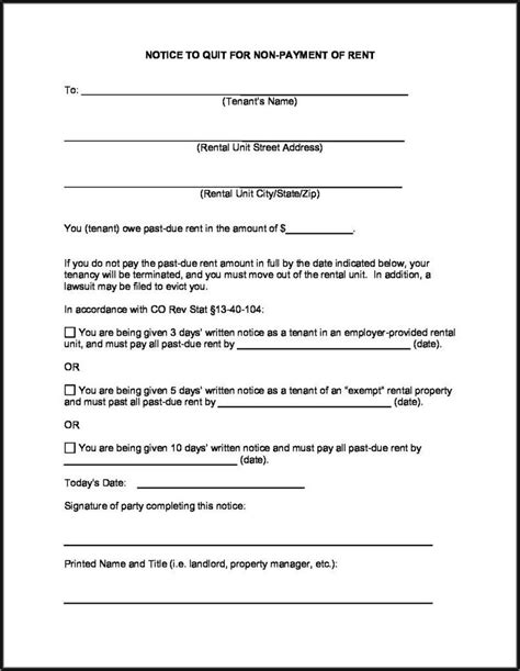 Notice To Terminate Tenancy Form Colorado Form Resume Examples 