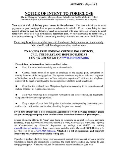 Notice of Intent to Foreclose Form Fill Out and Sign Printable PDF