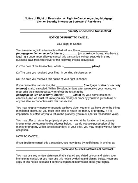 Notice of Right to Cancel Form Fill Out and Sign Printable PDF
