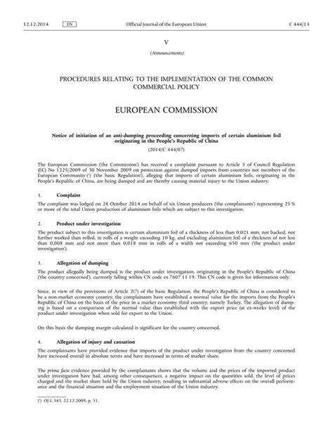 Notice of initiation of an anti-dumping proceeding concerning …