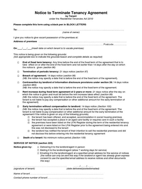 Notice to terminate tenancy form.  Now you can manage difficult tenants confidently with these...