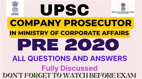 Notification UPSC Company Prosecutor