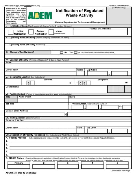 Notification of Regulated Waste Activity - Alabama