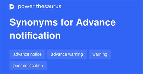 Notification synonyms - 635 Words and Phrases for Notification