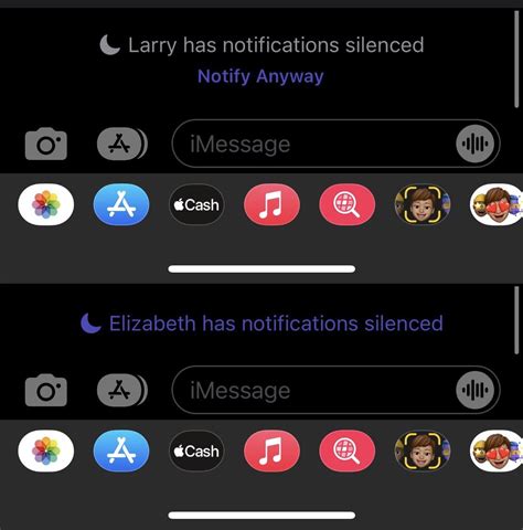 Dec 1, 2023 · Notify Anyway iOS 15 – What is it? As an iOS user, you may have noticed a notification underneath a sent iMessage stating “This person has notifications silenced” with a hyperlink underneath giving you the option to “Notify Anyway”. This option bypasses a person’s notification settings and lets Notify Anyway iOS 15 messages ping ... . 
