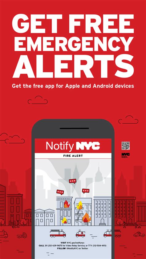 Notifynyc. Notify NYC is the City's free emergency notification system. Through Notify NYC, New Yorkers can also receive phone calls, text messages, and/or email alerts about weather conditions and other emergencies. To learn more about the Notify NYC program or to sign up, visit NYC.gov/NotifyNYC or call 311. You can also follow @NotifyNYC on Twitter. 