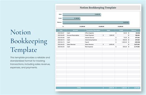 Notion Bookkeeping Template Download in Excel, Google Sheets