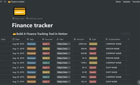 Notion Finance Template Free