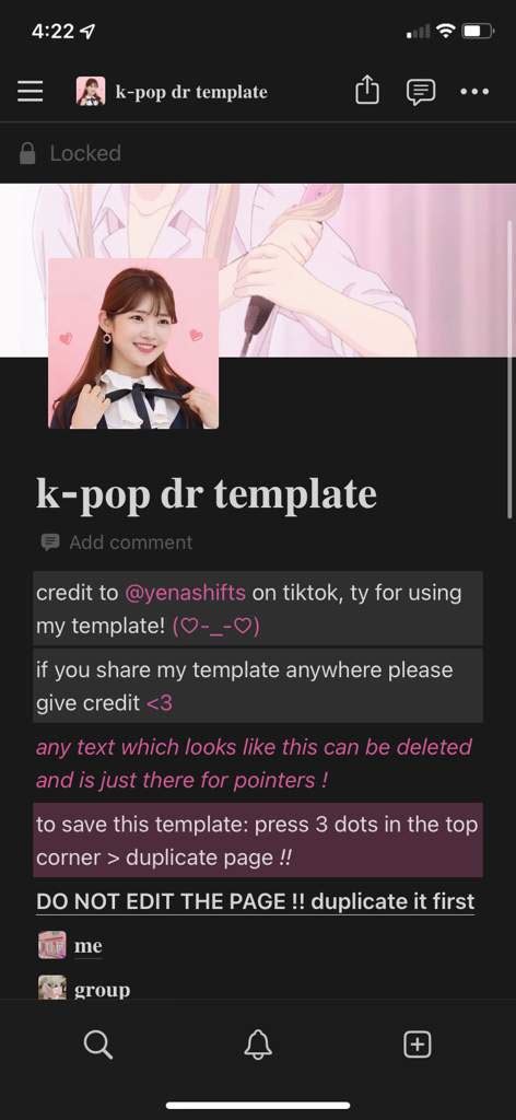 Notion Kpop Shifting Template