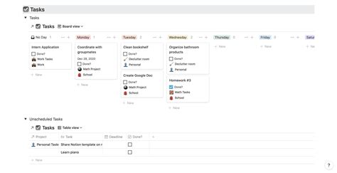 Notion Template Weekly Dashboard + Task Database (link in comments