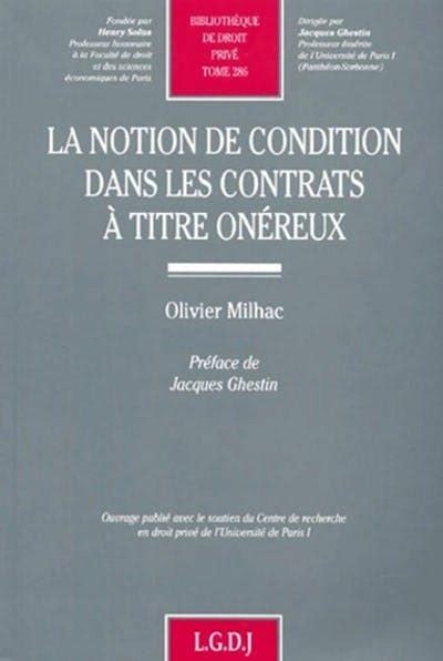 Notion de condition dans les contrats à titre onéreux. - Handbook of lung cancer and other thoracic malignancies.