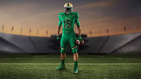 Notre Dame unveils latest football green jersey design