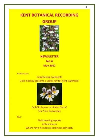 Nottinghamshire Botanical Recording Group 2012 Newsletter