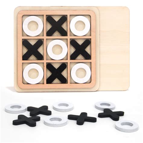 Noughts and Crosses Tic Tac Toe Wooden Clasic Board Games