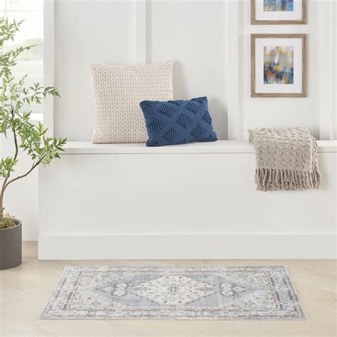 Nourison - MSRP: $4,799.00. MSRP: $6,299.00. MSRP: $8,819.00. QTY. Sign in to buy. Dealer Locator. Description. Shimmering with cool, misty blues, this tantalizing area rug from the Divine Collection turns natural forms into abstract art of the highest order. Rendered in beautifully shaded tones, the design is sumptuously hand-knotted and shimmers with ...