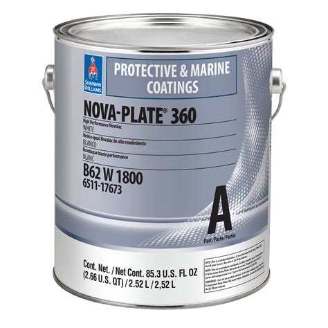 A two-component, ultra high-solids epoxy novolac amine. Formulated specifically for use under Nova-Plate® UHS Topcoat, Nova-Plate® UHS Primer is designed for use in immersion service in ballast tanks, oil tanks, refined fuel storage tanks, and for well deck overheads. The primer provides excellent surface wetting and adhesion properties .... 