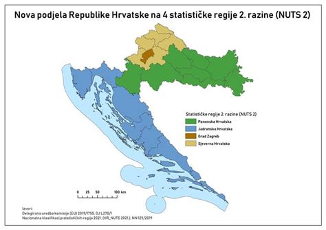 Nova statistička podjela Hrvatske na NUTS2 regije - Aurora