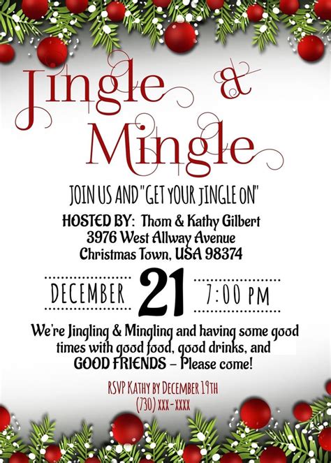 Novel Concept Designs Jingle And Mingle Holiday Party Invitation