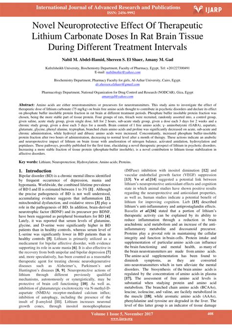 Novel neuroprotective effect of therapeutic lithium carbonate doses …