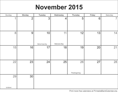 November 2015 Calendar Printable Calendars