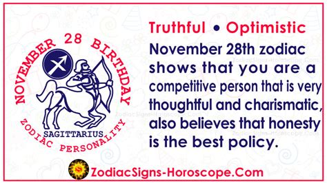 November 28 Zodiac - Full Horoscope Personality