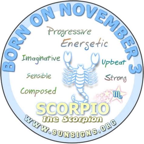 November 3 Zodiac Horoscope Birthday Personality - Sun Signs