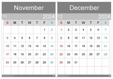 November And December 2024 Calendar Excel: The Ultimate …