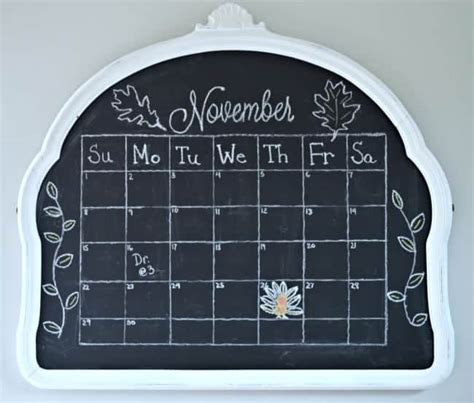 November Chalkboard Calendar
