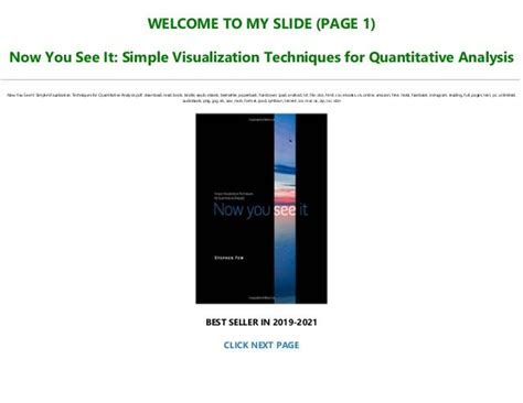 Full Download Now You See It Simple Visualization Techniques For Quantitative Analysis By Stephen Few