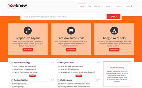 Nowknow Knowledge Base Html Template Wrapbootstrap