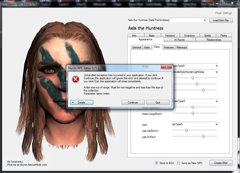 Npc Editor Error At Skyrim Nexus Mods And Community