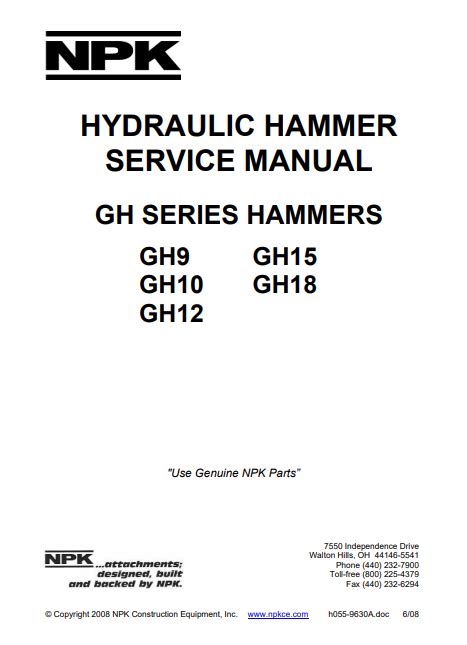 Npk hammer service manual h series. - Sony kv ha21m80 trinitron color tv service manual.
