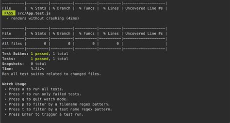 Npm test coverage. .  ...
