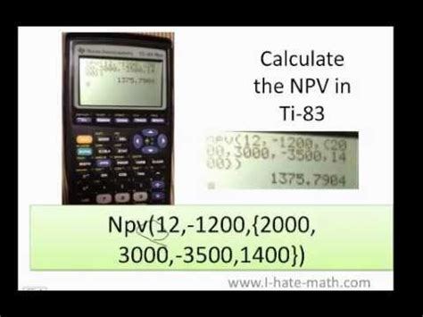 TI-83 and TI-84 Cash Flows (NPV and IRR): This video goes through t