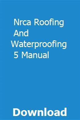 Nrca roofing and waterproofing manual torrent. - Die geflügelten worte bei den römern.