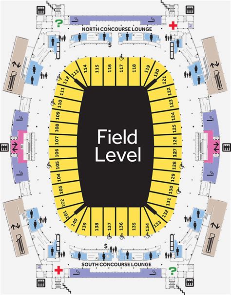 Row Numbers. For most events, rows in Section 127 are la