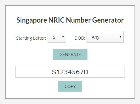 Nric Generator