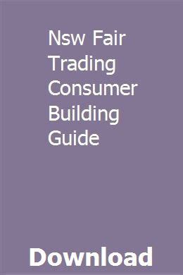 Nsw fair trading consumer building guide. - Ditch witch jt2720 mach 1 operating manual.