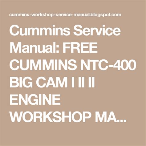 Ntc 400 big cam 4 repair manual. - The top secret conservative handbook by gary davidson.