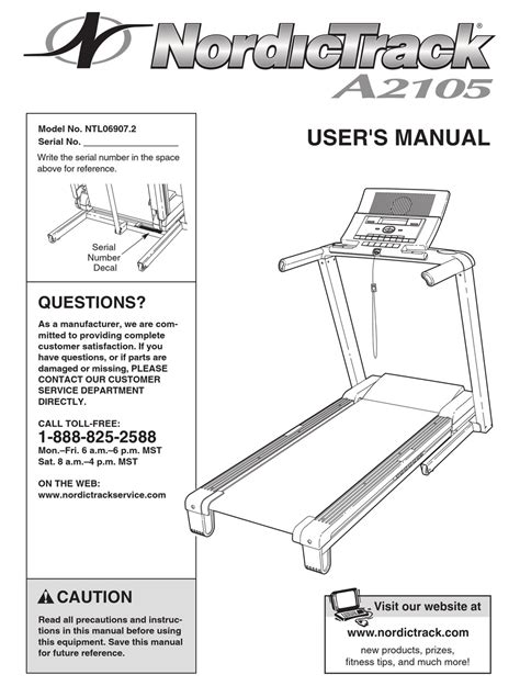 Ntl069072 nordic track a2105 treadmill manual. - Linear control systems engineering lab manual.