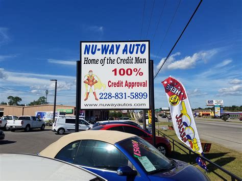 Nu-Way Auto Pass Rd, Gulfport, Mississippi. 146 likes · 3 were here. Great selection of pre-owned cars and trucks. Financing available to all customers and 100% credit approval.. 