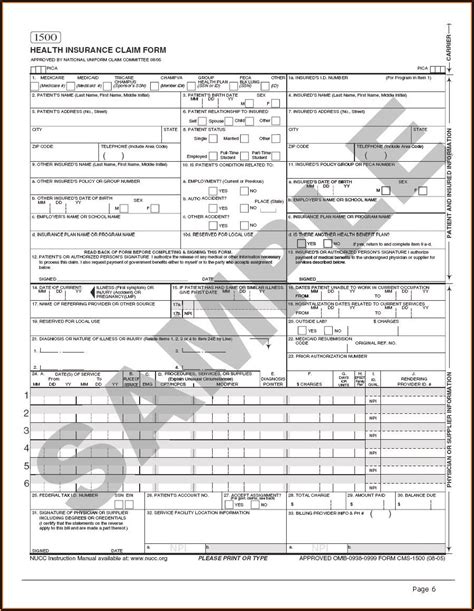 Nucc 1500 Claim Form Form Resume Examples v19xN6yZV7