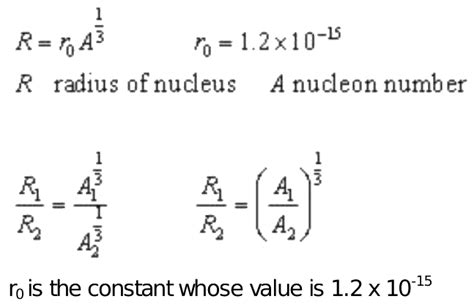 Nuclear Radius Equation R = R0 A^(1/3) - The Student Room