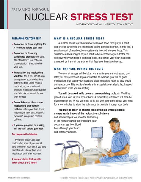 Nuclear Stress Test . Procedure instructions