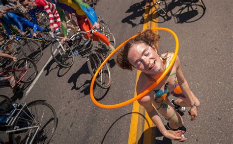RECOMMENDED: See even more photos from the World Naked Bike Ride. Organizers say they're still working out the total number of riders this year, but typically about 1,000 nearly-naked folks take ...