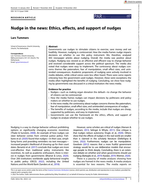 Nudge in the news: Ethics, effects, and support of nudges