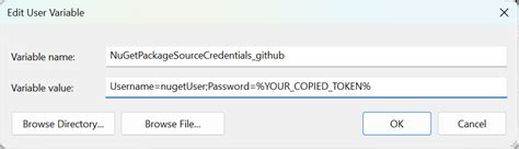 Nuget config use environment variable. org repository with support for private hosting.  NuGet'...