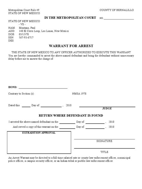 Null PDF Arrest Arrest Warrant