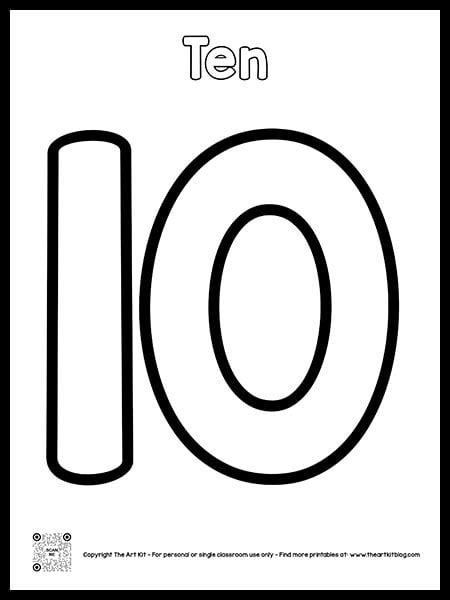 Number 10 Coloring Pages